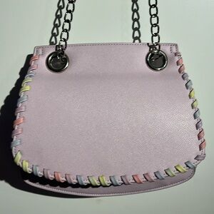 Betsey Johnson Whipstitch Saddle Bag In Lilac Shoulder Bag Purse